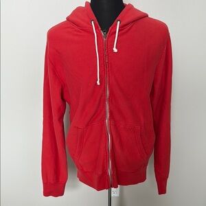 J Crew Red Men's Hoodie Sweatshirt